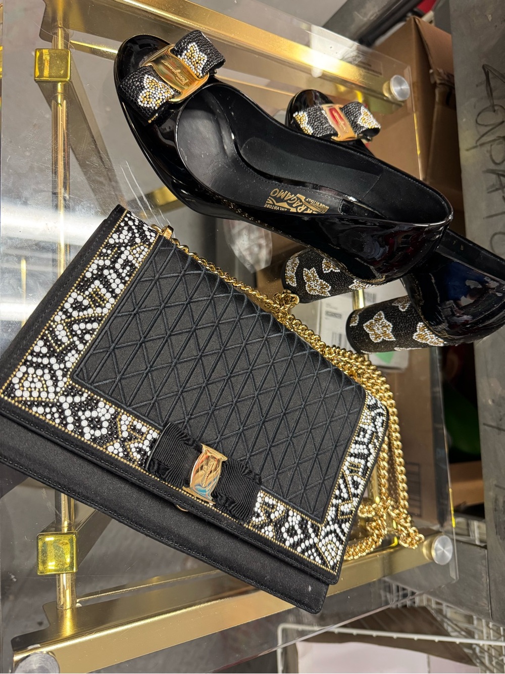 Salvatore Ferragamo Black Quilted Shoulder Bag - Picture 10 of 12